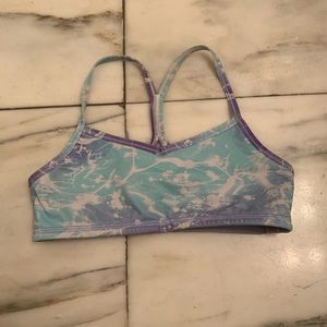 Blue and purple ivivva sports bra